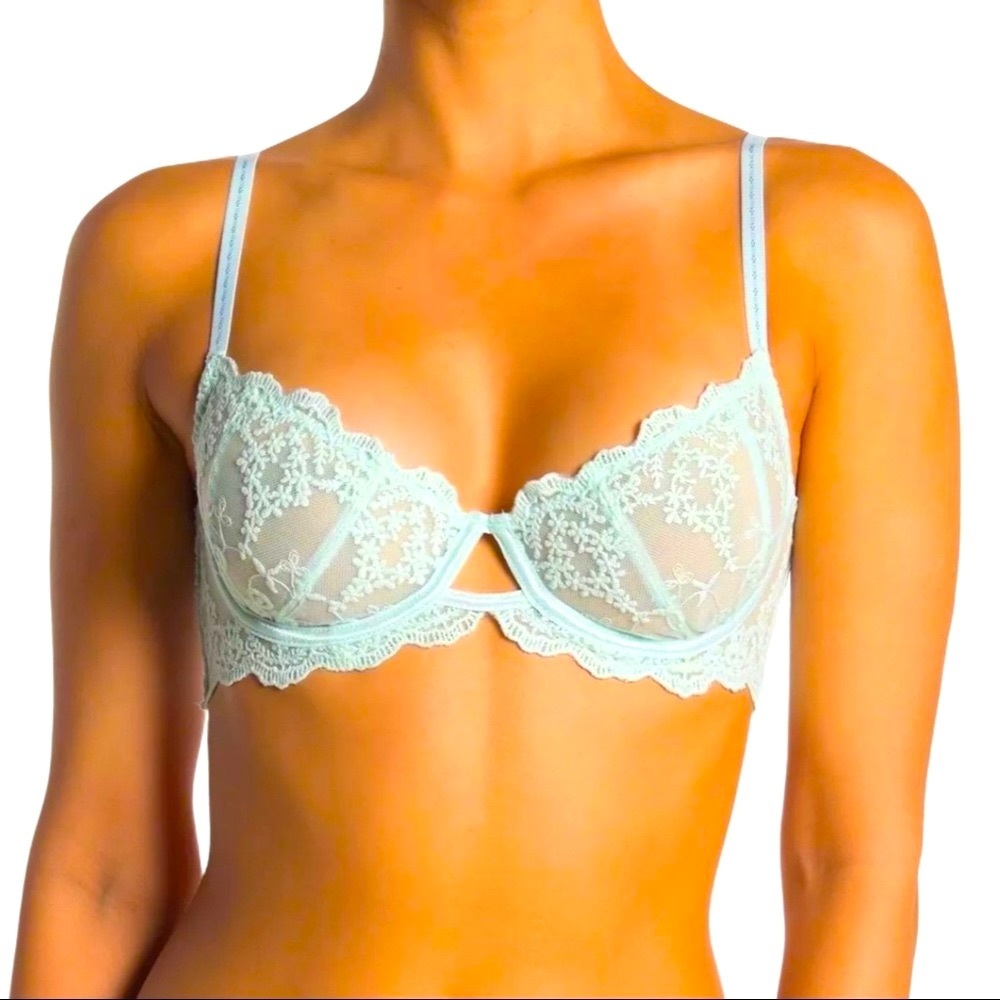 NWT Free People Daydreamer Ice Fog Lacy Bra 34D